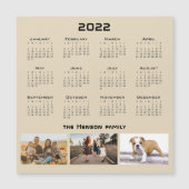 Carte Magnétique Année 2022 Calendrier 3 Photo familiale Collage Ma (Devant)