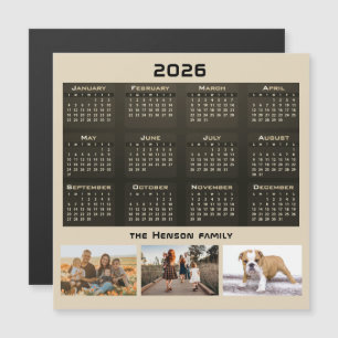 Carte Magnétique Année 2026 Calendrier 3 Collage photo familiale