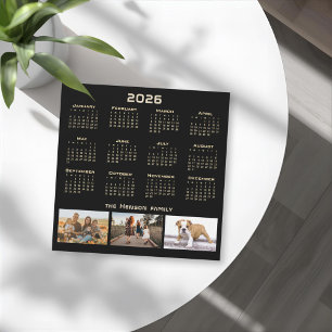 Carte Magnétique Année 2026 Calendrier 3 Collage photo familiale