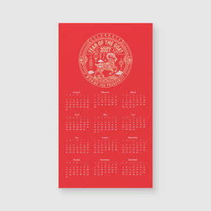 Carte Magnétique Année de la Chèvre 2027 / Année de la Chèvre 2027