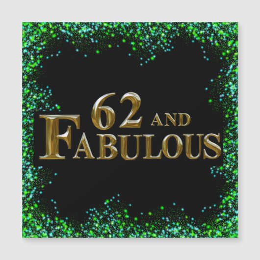 Carte Magnétique Anniversaire 62 ans (Devant)