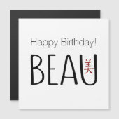 Carte Magnétique Anniversaire de Beau (Devant / Derrière)