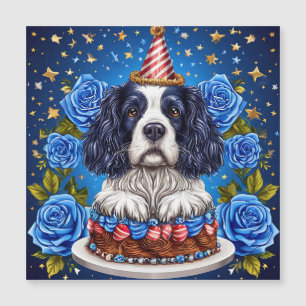 Carte Magnétique Anniversaire de Spaniel Fête de chien Festive