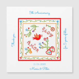 Carte Magnétique Anniversaire du mariage de mouchoirs portugais