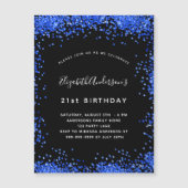 Carte Magnétique Anniversaire noir bleu d'invitation aimant (Devant)