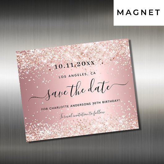 Carte Magnétique Anniversaire rose fête Enregistrer l'aimant de dat