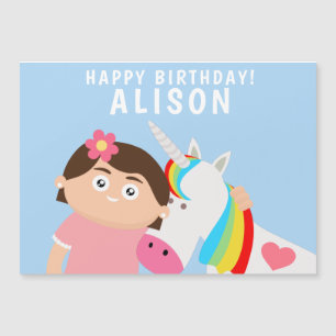 Carte Magnétique Anniversaire Unicorn