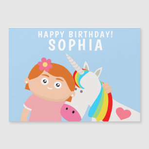 Carte Magnétique Anniversaire Unicorn