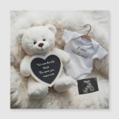 Carte Magnétique Annonce de grossesse blanche minimale neutre  (Devant)