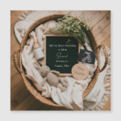 Carte Magnétique Annonce de grossesse Bohème Neutre à l'échographie (Devant)