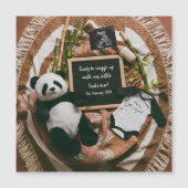 Carte Magnétique Annonce de grossesse Boho Panda Neutre  (Devant)