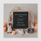 Carte Magnétique Annonce de grossesse élégante pour Pengouins souve (Devant)