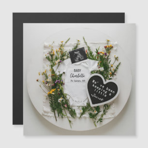 Carte Magnétique Annonce de grossesse Fleur sauvage Cadeau de révél