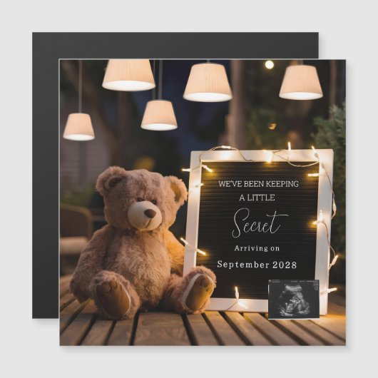 Carte Magnétique Annonce de grossesse surprise pour bébé moderne (Devant / Derrière)