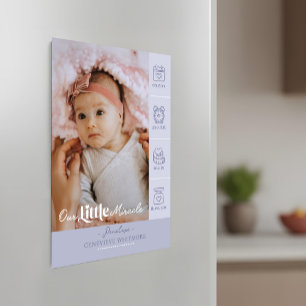 Carte Magnétique Annonce de naissance avec statistiques de naissanc