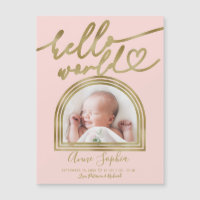 Annonce de naissance Hello World Chic Cadre Arch