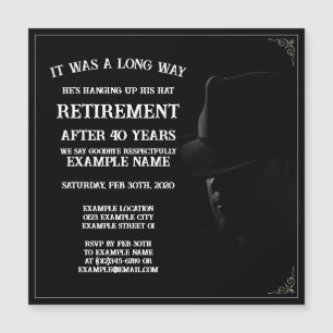 Carte Magnétique Annonce de retraite avec cowboy dans une demi-ombr