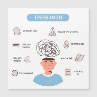 Carte Magnétique Anxiety Tips Minimal Mental Health Art