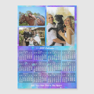 Carte Magnétique Aquarelle Boho 2024 Calendrier Aquarelle Photo Mag