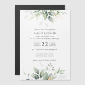 Carte Magnétique aquarelle budgétaire feuillage vert muet (Devant / Derrière)