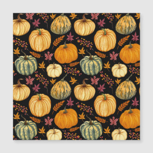 Carte Magnétique Aquarelle Citrouilles : Automne Motif sans couture
