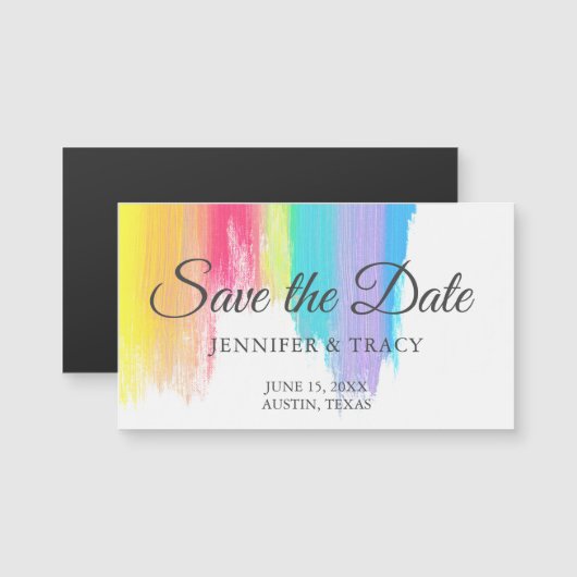 Carte Magnétique Aquarelle en arc-en-ciel dynamique Enregistrer l'a (Devant / Derrière)