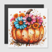 Carte Magnétique Aquarelle Floral Citrouille automne (Devant / Derrière)