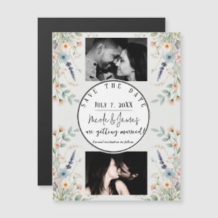 Carte Magnétique Aquarelle Floral Fleur sauvage Ressort Enregistrer