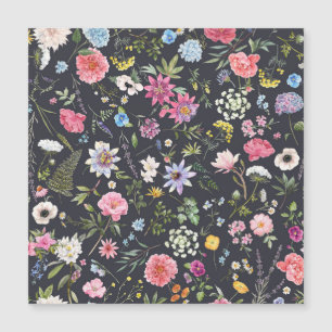 Carte Magnétique Aquarelle Florale : Motif d'été doux.