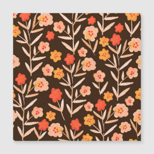 Carte Magnétique Aquarelle Florale : Texture tirée à la main