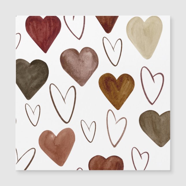 Carte Magnétique Aquarelle main tirée vers le haut lignes Esquisse  (Devant)