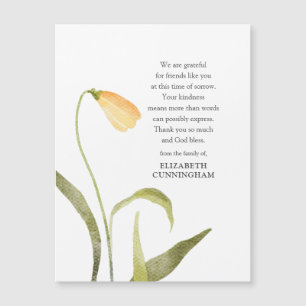 Carte Magnétique Aquarelle Memorial Floral Botanical Modern Chic 