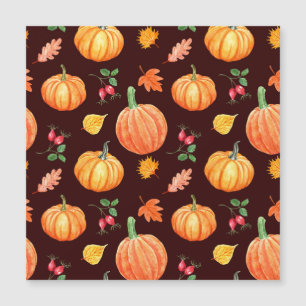 Carte Magnétique Aquarelle Motif Floral Citrouille d'automne