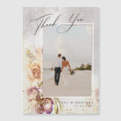Carte Magnétique Aquarelle Peint Floral Canvas Mariage Merci (Devant)