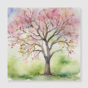 Carte Magnétique Aquarelle Peinture Arbre