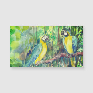 Carte Magnétique Aras bleus et jaunes, amis oiseaux
