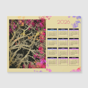 Carte Magnétique Arbre brun 2026 calendrier magnétique