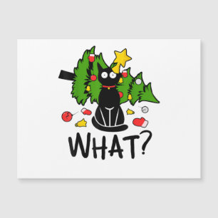 Carte Magnétique Arbre de Noël drôle de chat noir Noël joyeux Santa
