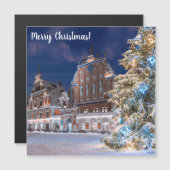 Carte Magnétique Arbre de Noël et Maison des Noirs à Riga (Devant / Derrière)
