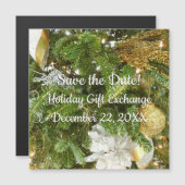 Carte Magnétique Arbre de Noël I Argent et Or (Devant / Derrière)