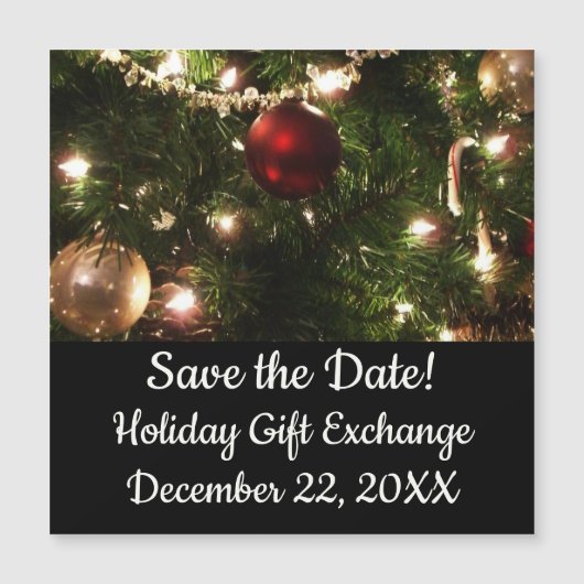 Carte Magnétique Arbre de Noël I Vacances Plutôt vert et rouge (Devant)