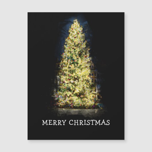Carte Magnétique Arbre de Noël peint en lumière (Devant)