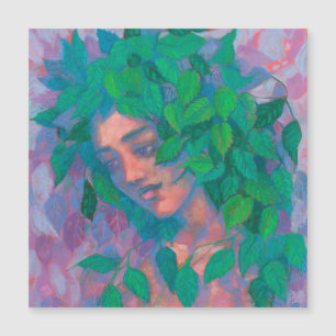 Carte Magnétique Arbre Dryad Spirit Vert Feuilles Surreal Imaginair