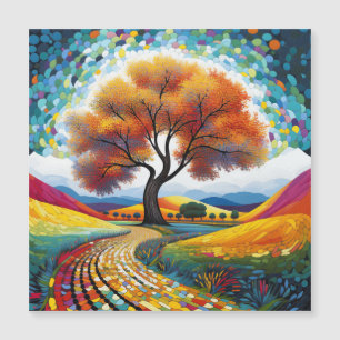 Carte Magnétique Arbre heureux coloré