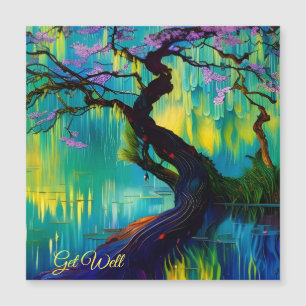 Carte Magnétique Arbre rose à fleurs de l'eau se tirer bien