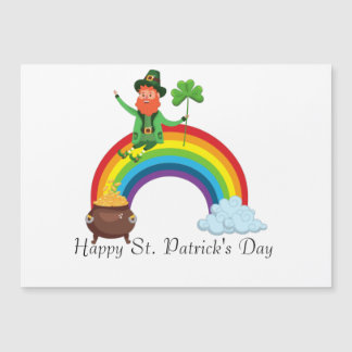 Carte Magnétique Arc-en-ciel de St. Patrick |Happy Shamrock Whimsic