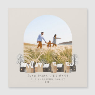 Carte Magnétique Arche photo de Noël nordic naturel moderne