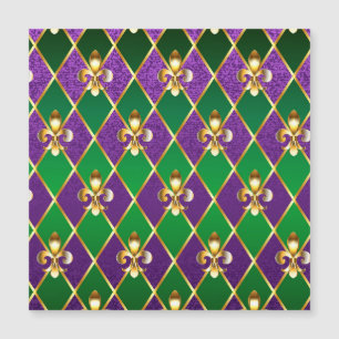 Carte Magnétique Arrière - plan de bijoux Mardi Gras