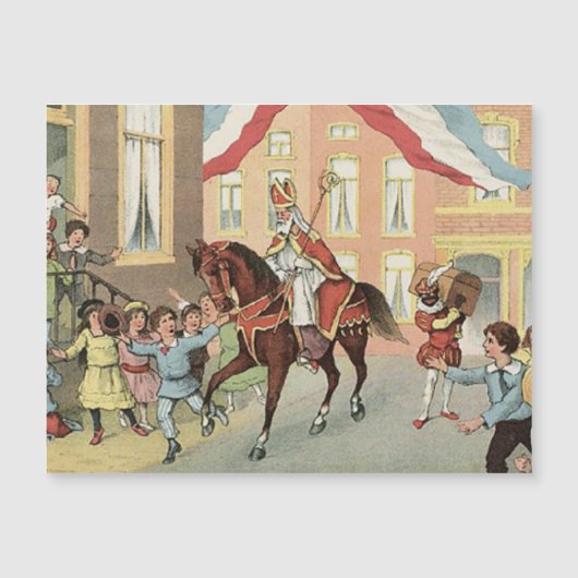 Carte Magnétique Arrivée de Sinterklaas Dutch St. Nick St. Nicholas (Devant)