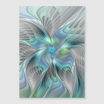 Art abstrait papillon bleu vert fantasy fractal